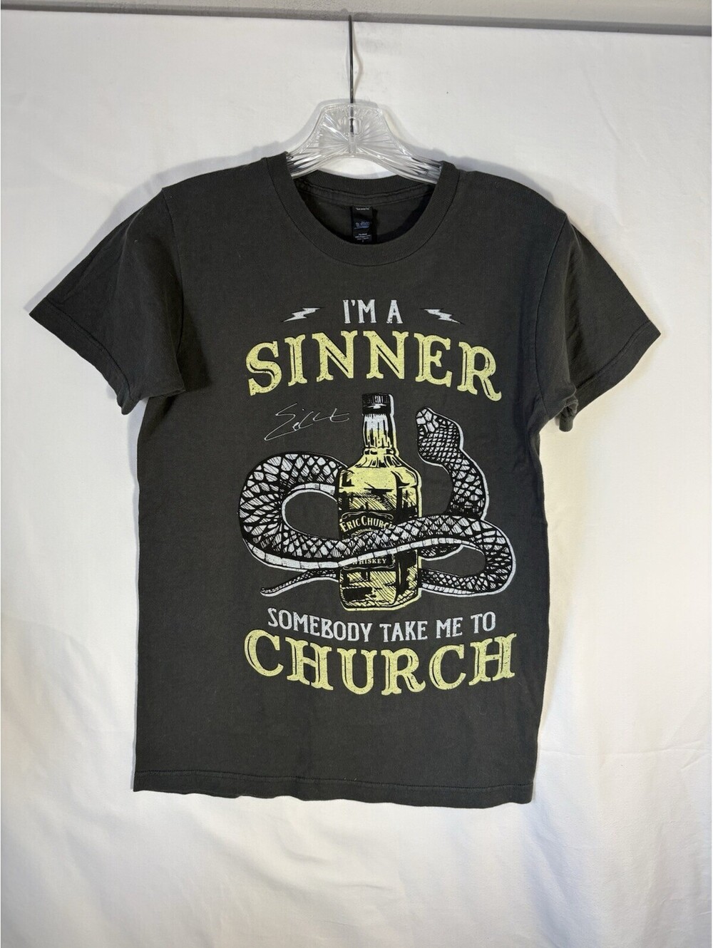 Eric Church I’m a Sinner Somebody Take Me to Church Shirt Size S Whiskey Snake